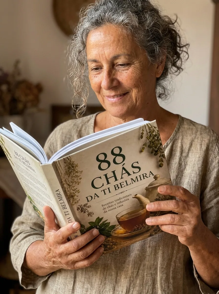 Uma das primeiras leitoras a folhear o livro 88 Chás da Ti Belmira