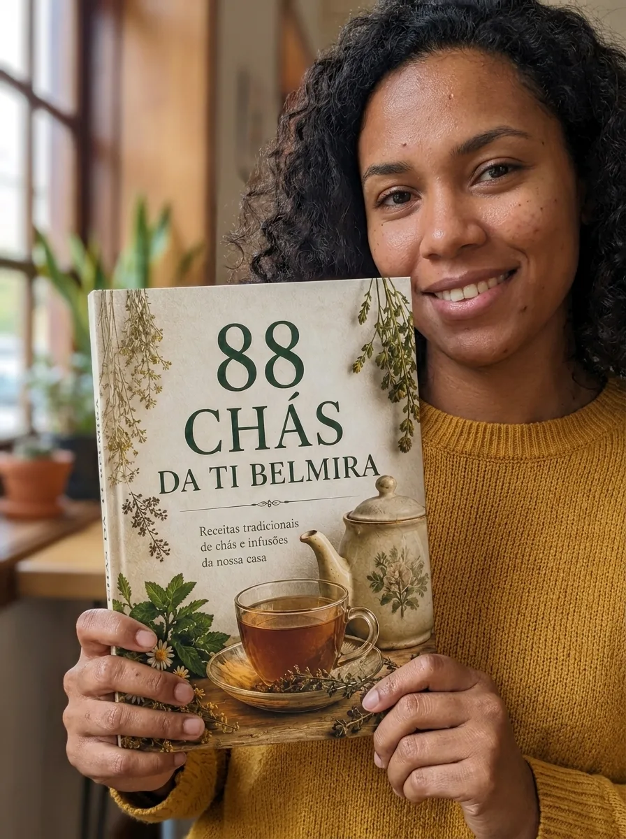 Uma das primeiras leitoras a mostrar o livro 88 Chás da Ti Belmira