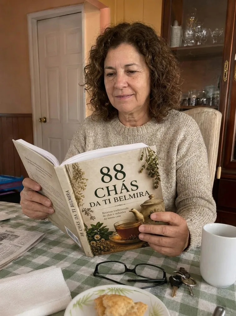 Uma das primeiras leitoras a ler o livro 88 Chás da Ti Belmira