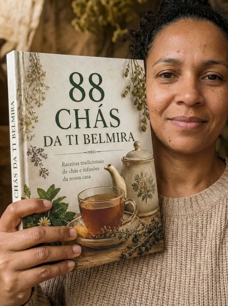 Uma das primeiras leitoras junto ao livro 88 Chás da Ti Belmira